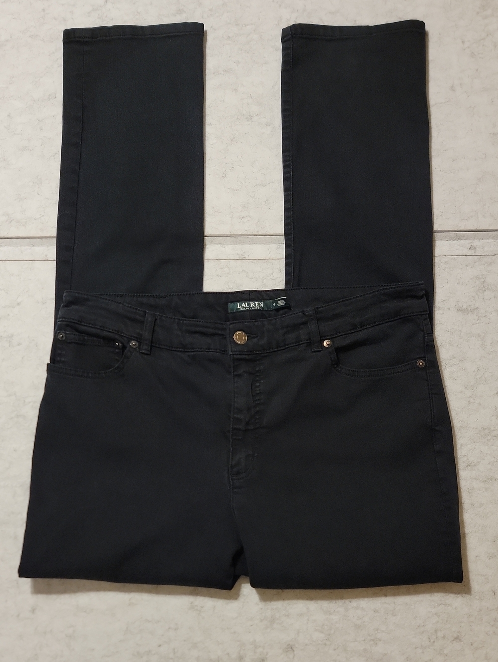 Lauren Ralph Lauren Premier Straight Black Jeans Womens Size 16